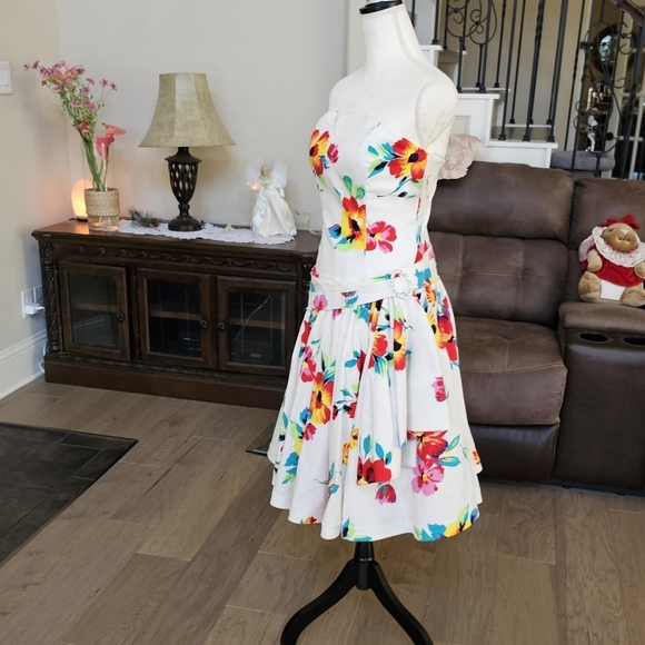 Nwt RIMINI 100% COTTON Sakowitz flower tea dress 10 - Picture 7 of 15